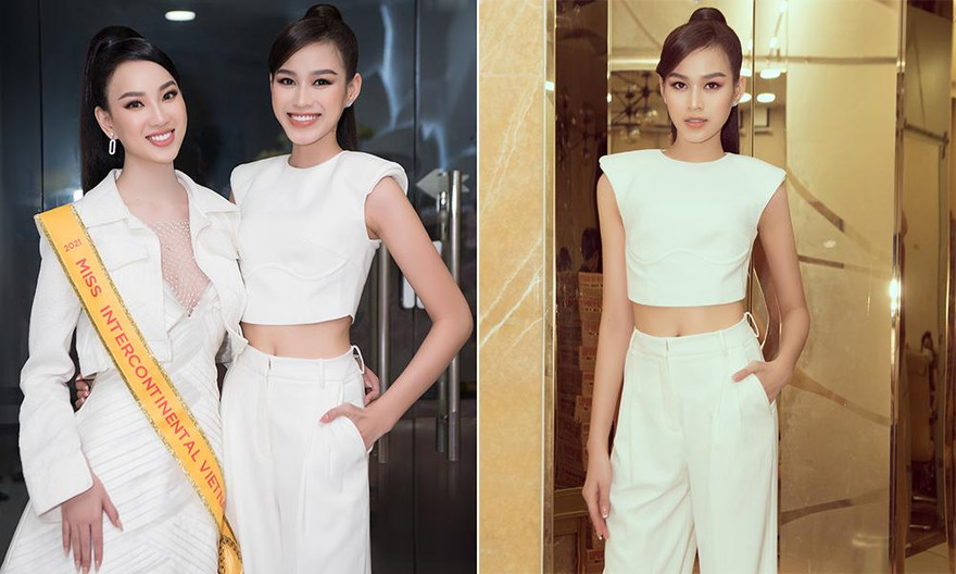 Đỗ Thị Hà khoe eo thon sexy ra sân bay tiễn Trần Hoàng Ái Nhi đi thi Hoa hậu Liên lục địa