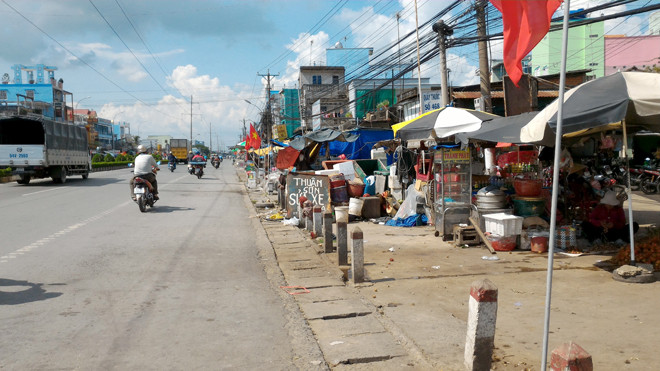 Hiện trường nơi điều dưỡng Võ V.Đ bị bỏng xăng tối 12/7. 