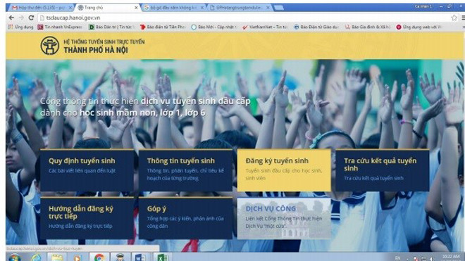 Trang tuyển sinh đầu cấp của Sở GD&ĐT Hà Nội