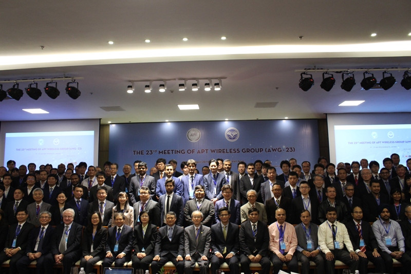 Hội nghị Nhóm thông tin vô tuyến của APT lần thứ 23 có sự tham gia của 214 đại biểu trong nước và quốc tế. Ảnh: Giang Thanh