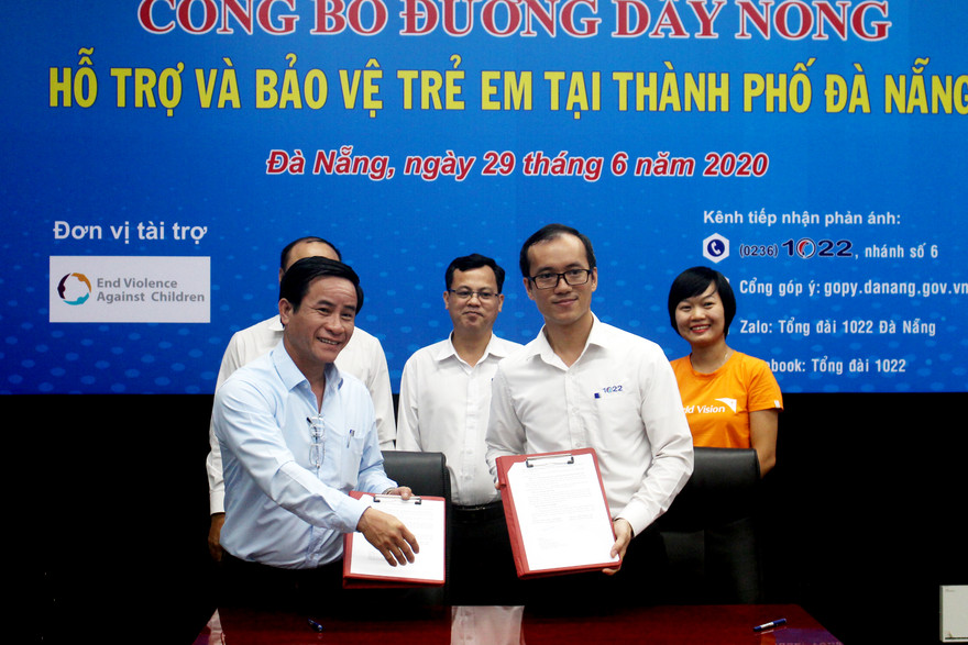 Đà Nẵng tổ chức công bố Đường dây nóng hỗ trợ bảo vệ trẻ em thông qua Tổng đài dịch vụ công Đà Nẵng (Tổng đài 1022). Ảnh: Giang Thanh