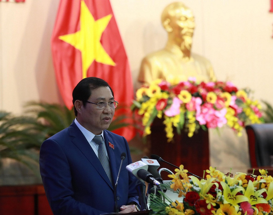 Ông Huỳnh Đức Thơ, Chủ tịch UBND TP Đà Nẵng chia sẻ tại kỳ họp thứ 9 HĐND TP Đà Nẵng khóa IX. Ảnh: Nguyễn Thành