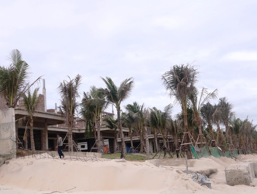 Một góc dự án The Song Đà Nẵng vừa bị xử phạt và đình chỉ thi công. Ảnh Nguyễn Thành