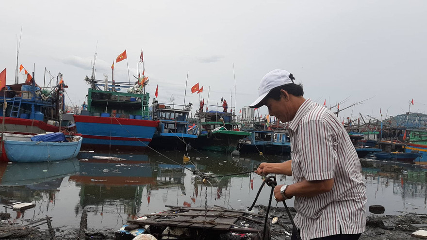 Ngư dân Đà Nẵng neo đậu tàu thuyền tại âu thuyền Thọ Quang. 