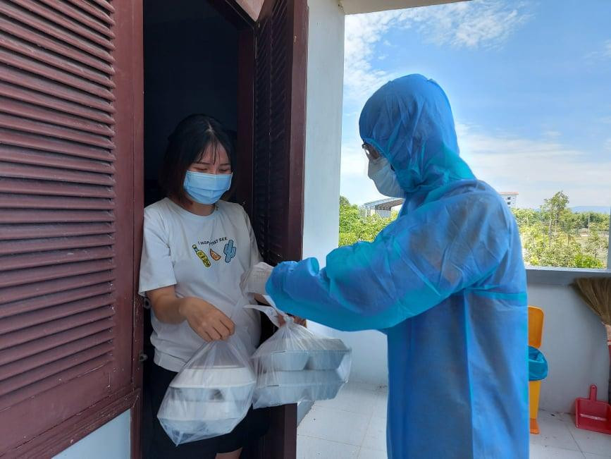 Điểm cách ly tập trung Trường Trung cấp cảnh sát nhân dân V, xã Bình Phục, huyện Thăng Bình, Quảng Nam.