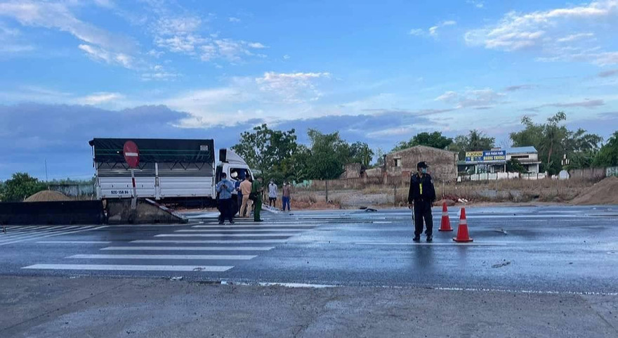 Hiện trường vụ tai nạn. Ảnh CTV