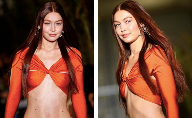 Gigi Hadid để ngực trần catwalk, dáng đẹp như tượng tạc
