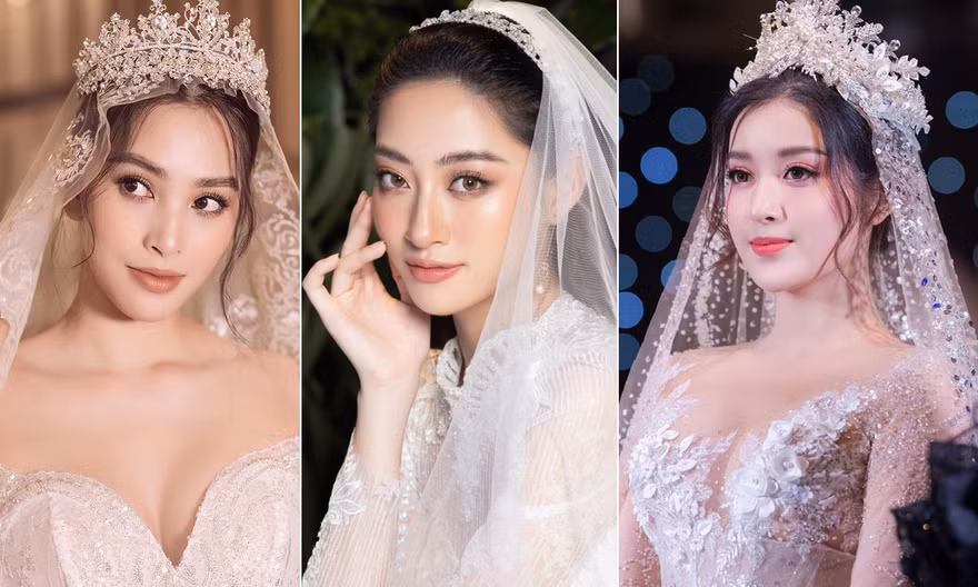 Dàn hoa hậu, á hậu Việt đẹp 'một chín một mười' khi hóa thân thành cô dâu trên sàn catwalk
