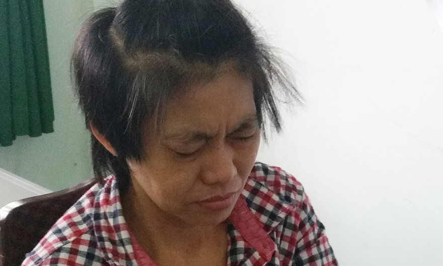 Bà Yến trong cơn phê ma túy tại cơ quan công an.