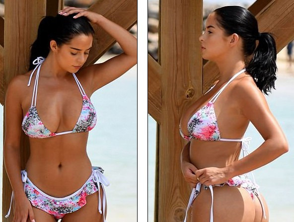 Demi Rose khoe 3 vòng gợi cảm với bikini hoa tuyệt đẹp