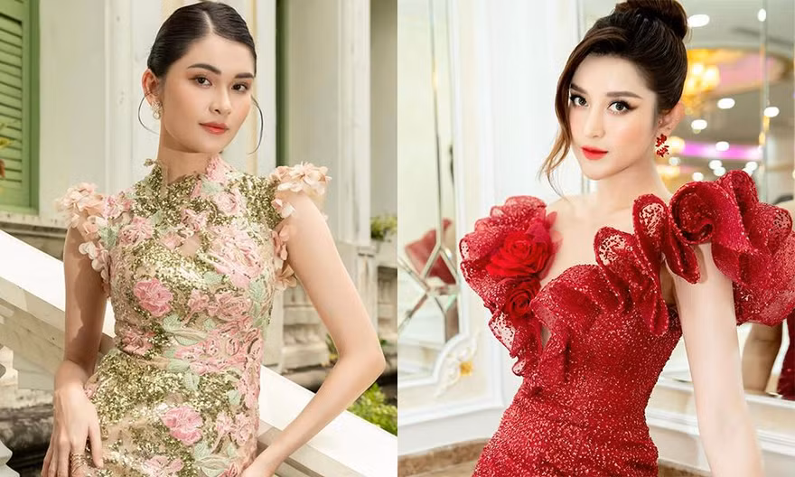 Á hậu Thùy Dung đẹp như công chúa với váy hoa, Huyền My diện váy dạ hội đỏ rực cắt xẻ sexy