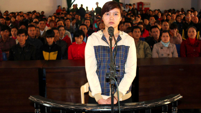 Bị cáo Tuyền tại phiên tòa. 