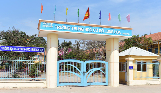 Trường THCS Long Hoà - nơi em T bị thầy Thọ đánh