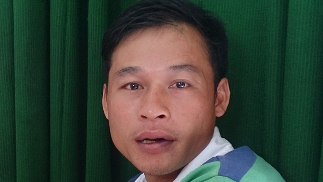 Cường tại cơ quan công an.