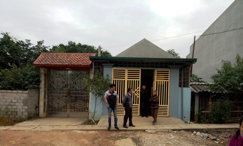 Hiện trường ngôi nhà mà các đối tượng xông vào nhà bắt cóc em bé 23 ngày tuổi. Ảnh: Hoàng Lam.