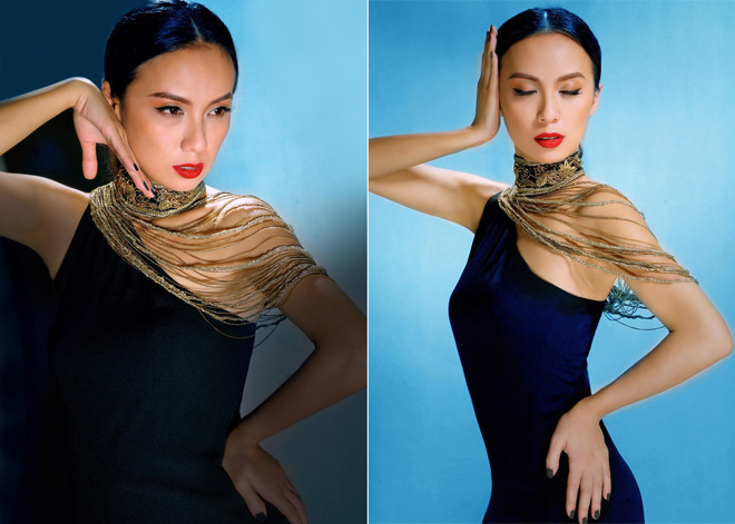 Huyền Ny khoe đường cong với váy đen bó sát