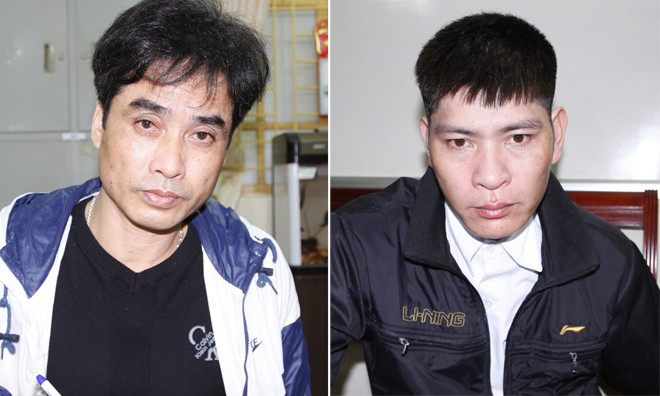Hai đối tượng Nguyễn Văn Nghiêm (trái) và Trịnh Văn Phong.