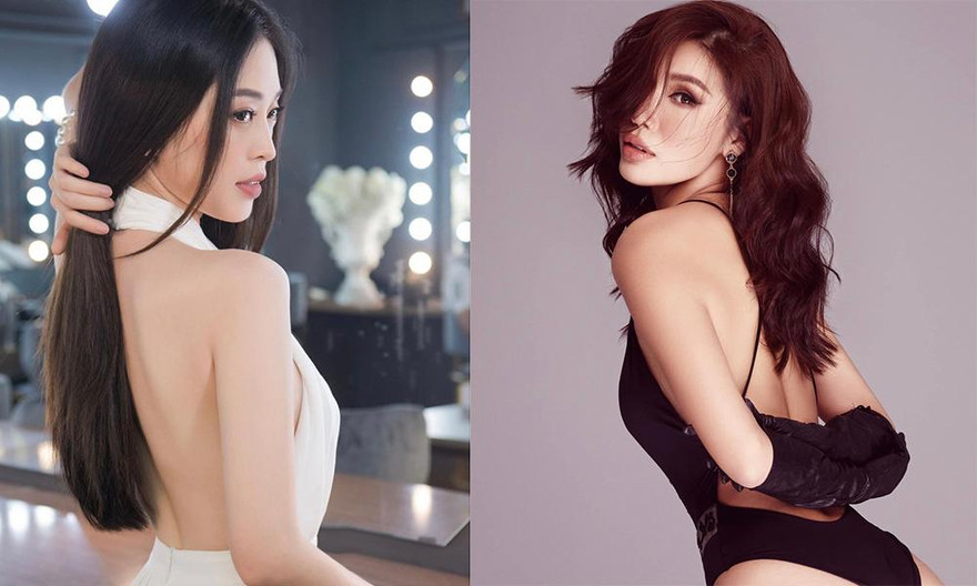 Á hậu Phương Nga khoe lưng trần nuột nà, Minh Tú nóng bỏng với áo tắm cắt xẻ sexy