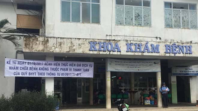 Tại BV Bệnh Nhiệt đới TPHCM đã có thông báo cho người dân về việc thay đổi mức thu viện phí theo thông tư mới