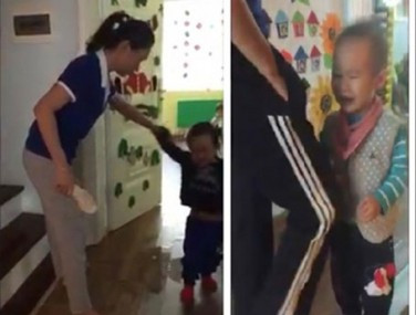 Cô giáo cầm dép đánh, dùng đầu gối thúc vào bụng trẻ ở nhóm lớp Sen Vàng.