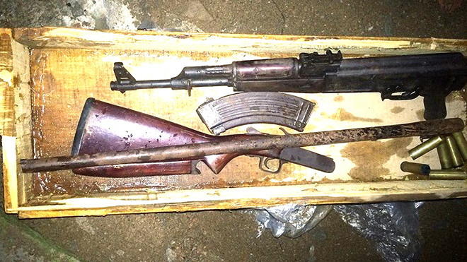 Nhiều vũ khí tại nơi ở đối tượng Sơn