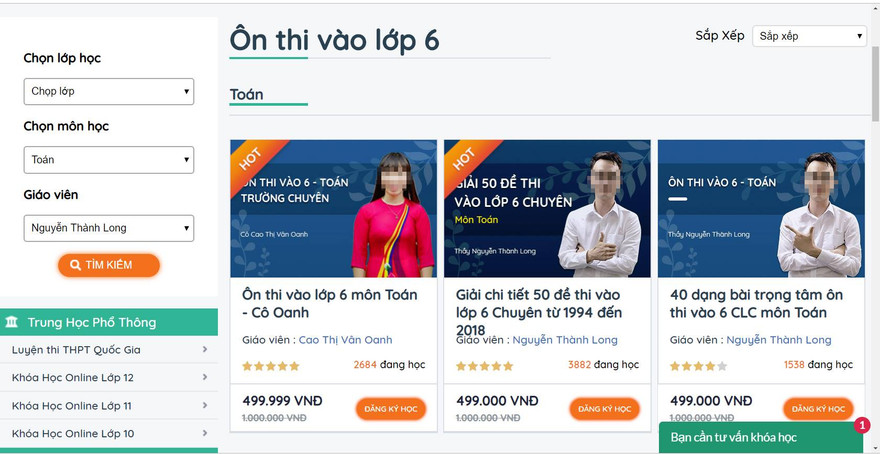 Trung tâm quảng cáo ôn thi vào lớp 6 tại Hà Nội