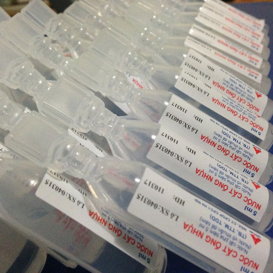 Nước cất ống nhựa công nghệ BFS đang được các bệnh viện sử dụng thay thế nước cất ống thủy tinh giá rẻ 