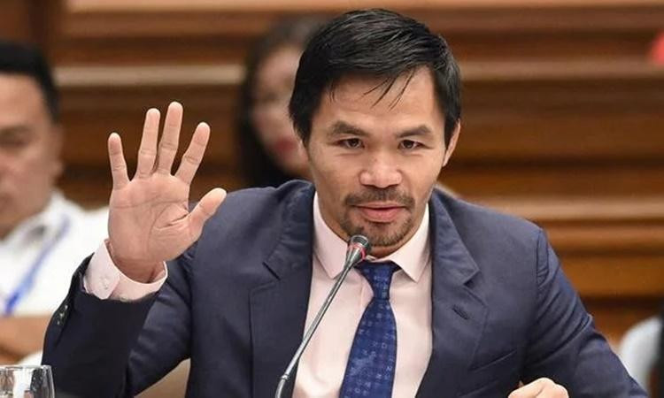 Ngôi sao quyền anh Manny Pacquiao tuyên bố sẽ tranh cử tổng thống Philippines vào năm 2022. Ảnh: Reuters.