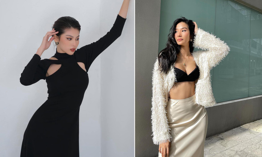 Á hậu Ngọc Thảo mặc váy cắt xẻ lạ mắt, Hoàng Thùy diện mốt khoe áo ngực táo bạo 