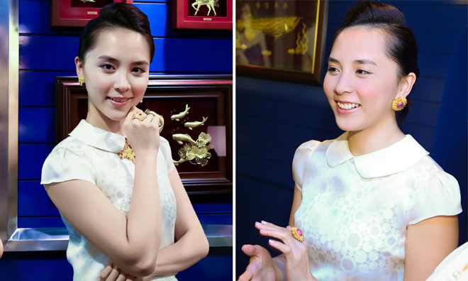 Dương Trương Thiên Lý kiêu sa với trang sức vàng