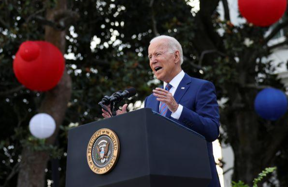 Tổng thống Joe Biden phát biểu trong sự kiện mừng Quốc khánh ngày 4/7 tại Nhà Trắng. Ảnh: Reuters