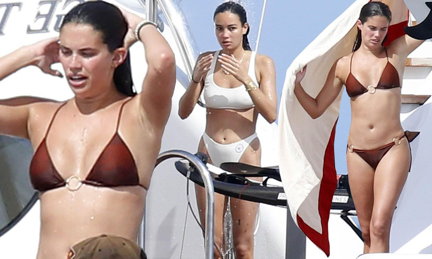 Hai chân dài đình đám làng mốt thả dáng gợi cảm với bikini trên du thuyền