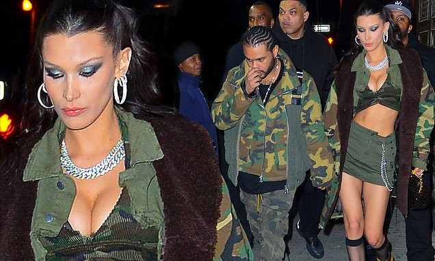 Bella Hadid diện crop top gợi cảm táo bạo bất chấp giá lạnh