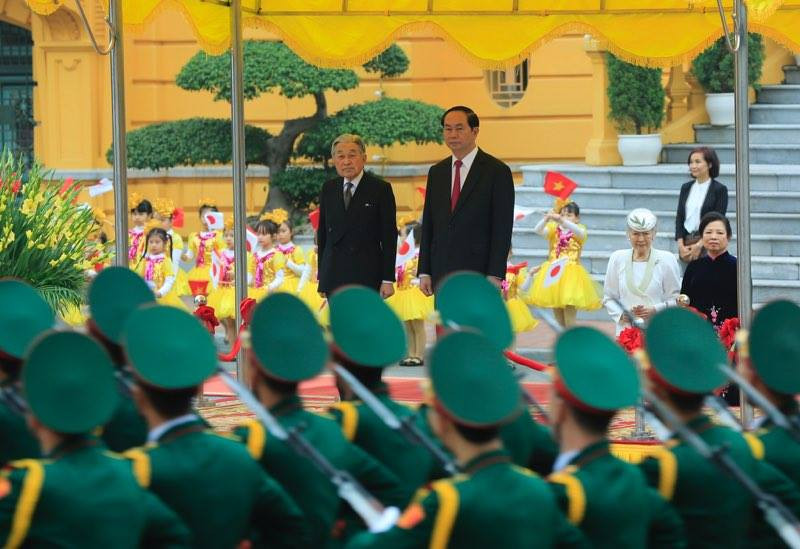 Toàn cảnh lễ đón Nhà vua và Hoàng hậu Nhật Bản tại Phủ chủ tịch