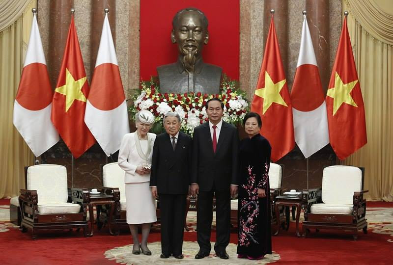 Nhà vua và Hoàng hậu Nhật Bản hội kiến Chủ tịch nước Trần Đại Quang