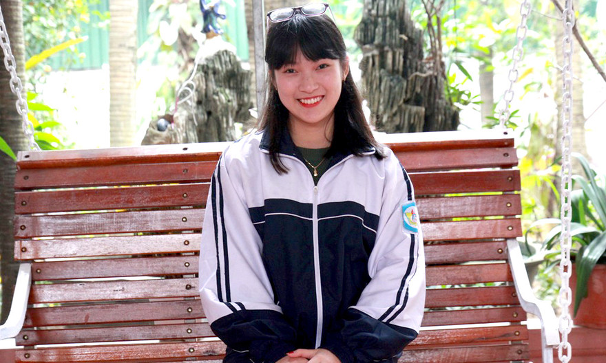 Em Trần Khánh Vy chia sẻ với báo chí.