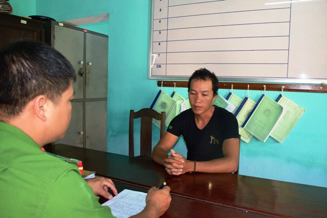 Kẻ trộm trâu Hồ Quý Tân tại cơ quan công an