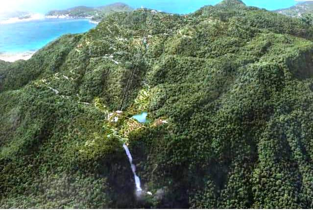 Phối cảnh khu du lịch, cáp treo trên núi Bạch Mã