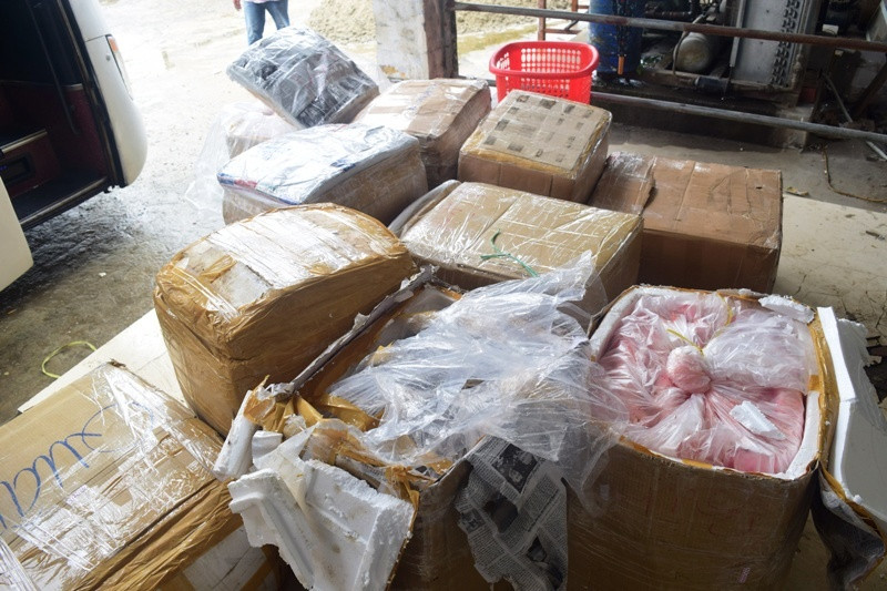 Hơn 2.500 kg nội tạng động vật không rõ xuất xứ, nguồn gốc bị Công an TT-Huế thu giữ