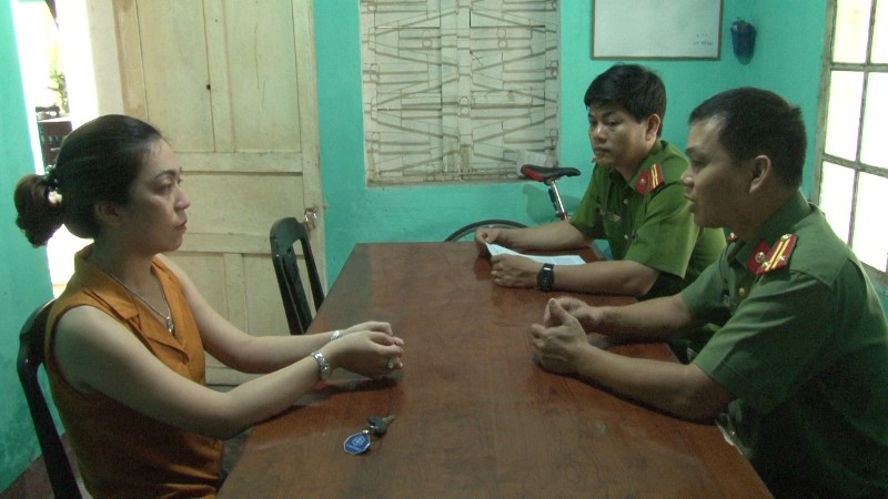 Đối tượng Dung tại cơ quan công an 