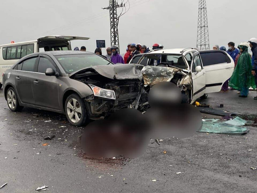 Hiện trường vụ tai nạn giao thông (ảnh MXH)