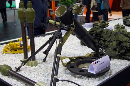 Cối 2B25 Gall của đặc nhiệm Nga. Ảnh: RT