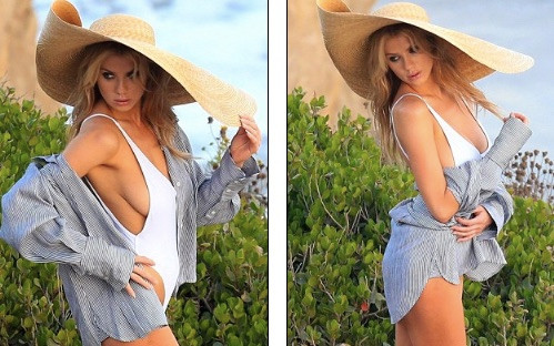 'Biểu tượng sex' Charlotte McKinney tạo dáng đầy khiêu khích