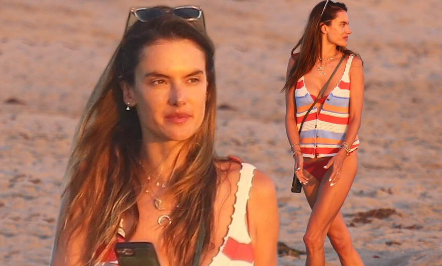 Cựu 'thiên thần nội y' Alessandra Ambrosio mặc áo tắm đẹp như mộng ở biển