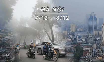 Hà Nội trời rét, sáng sớm có mưa mù rải rác