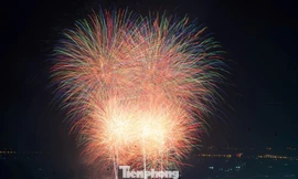 Màn pháo hoa rực sáng trời đêm Hà Nội