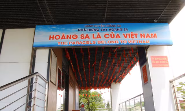Đặc khu Hoàng Sa lên tiếng ý nghĩa băng rôn tiếng Anh tuyên truyền ở Nhà trưng bày Hoàng Sa