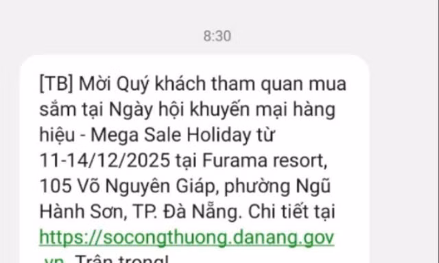 Đà Nẵng lên tiếng việc nhắn tin cho người dân mời mua sắm hàng hiệu
