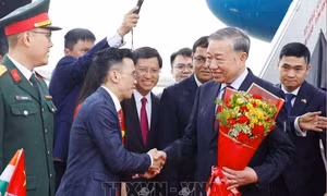 Tổng Bí thư, Chủ tịch nước Tô Lâm đến New Delhi, bắt đầu thăm cấp Nhà nước tới Ấn Độ