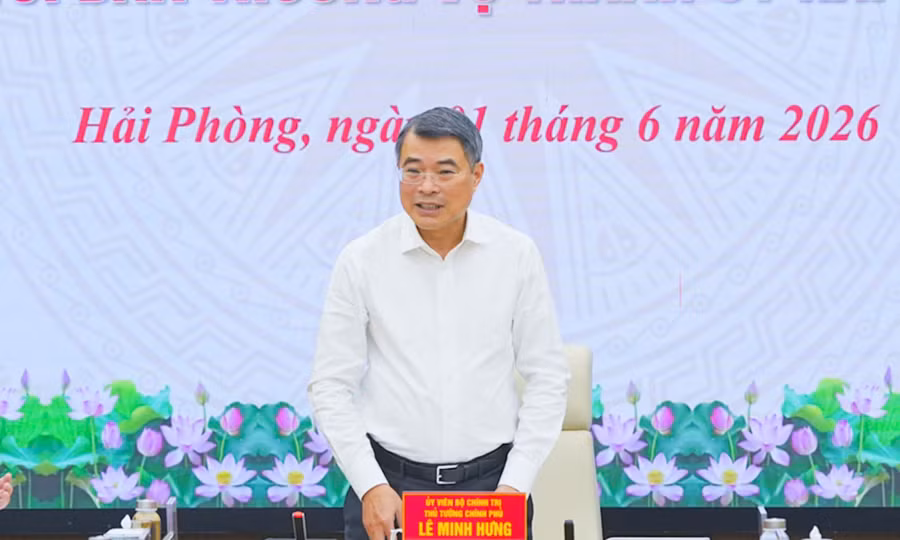 Thủ tướng Chính phủ Lê Minh Hưng chủ trì hội nghị tại Hải Phòng chiều 1/6.